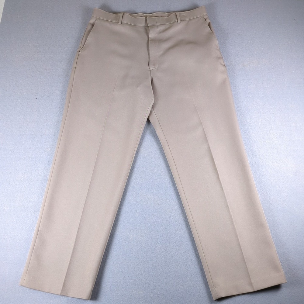 Vintage Levis Action Slacks Mens 36x30 (34x29) Biege Flat Front Trousers 90s